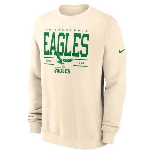 Philadelphia Eagles Club Nike NFL Pullover Crew - Natural - NKPV15A86V-Y9M