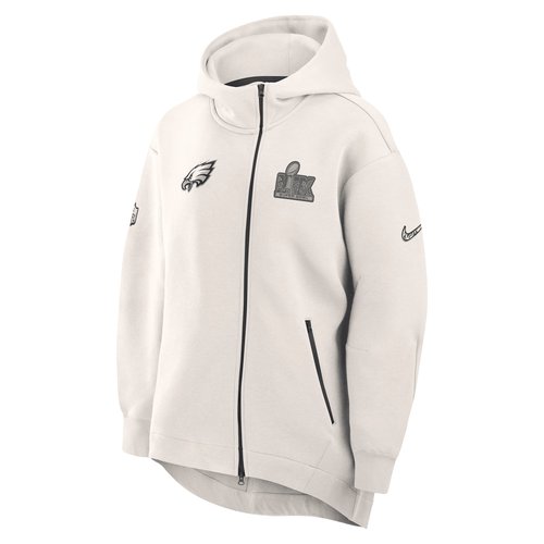 Philadelphia Eagles Super Bowl LIX Opening Night Tech Fleece Nike NFL Full-Zip Hoodie Cape - Cream - 034101X86X-6Q7