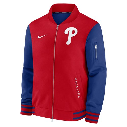 Philadelphia Phillies Authentic Collection Dugout Nike MLB Full-Zip Bomber Jacket - Sport Red - 02F311G8PP-TZ7