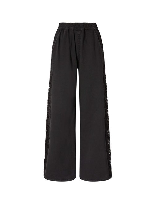 Pinko Denim Trousers With Lace Detail On The Side - 106422A33UZ99