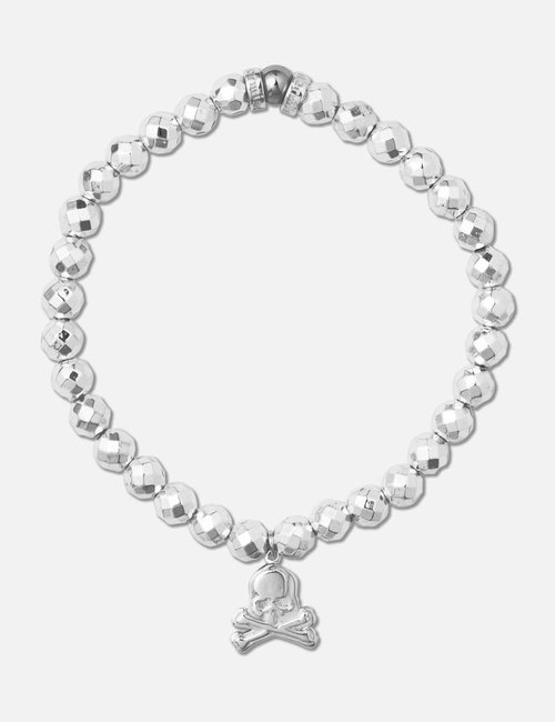 Plating On Hematite Bracelet - Silver