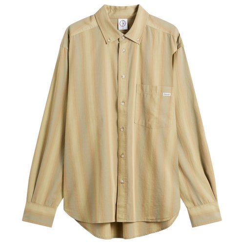 Polar Skate Co. Ben Stripe Shirt - Green Stripe - PSC-SP26-4-GRN