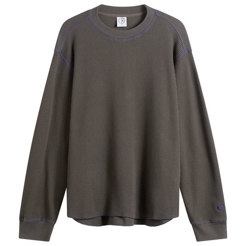 Polar Skate Co. Dylan Waffle Long Sleeve T-Shirt - Dirty Black/Blue - PSC-SP26-13-BLK