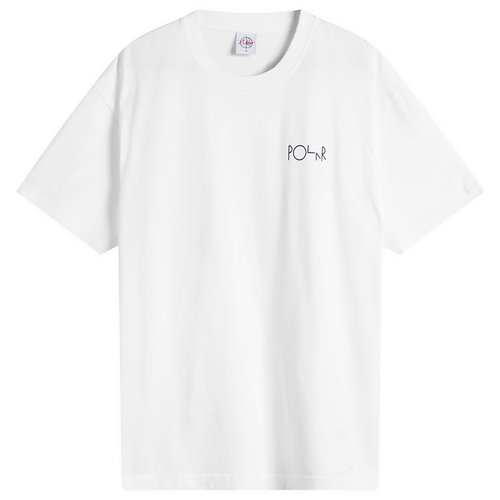 Polar Skate Co. Happy Sad Fill Logo T-Shirt - White - PSC-W25-20-WHT