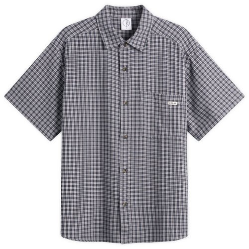 Polar Skate Co. Mitchell Short Sleeve Shirt - Petrol/Bordeaux - PSC-SP26-1-BLU