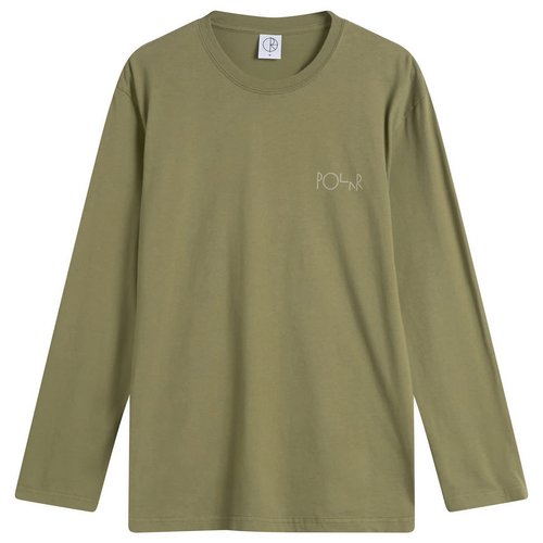 Polar Skate Co. Stroke Logo Steve Long Sleeve T-Shirt - Army Green - PSC-W25-35-GRN