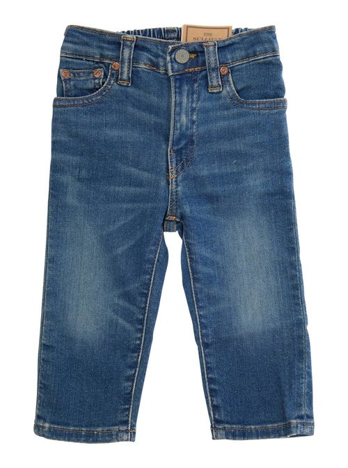 Polo Ralph Lauren Blue Jeans With Elasticised Waist And Logo On Back In CottOn - 320845296001