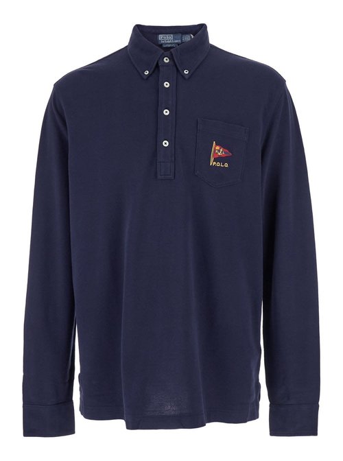 Polo Ralph Lauren Blue Polo With Classic Collar And Embroidered Logo On The FrOnt In CottOn Man - 710964548002