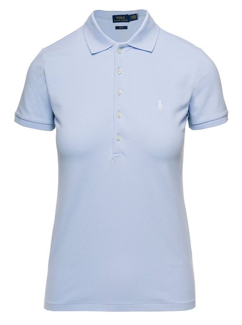 Polo Ralph Lauren julie Light Blue Polo With Classic Collar And POny Embroidery On The FrOnt In Stretch CottOn - 211870245023