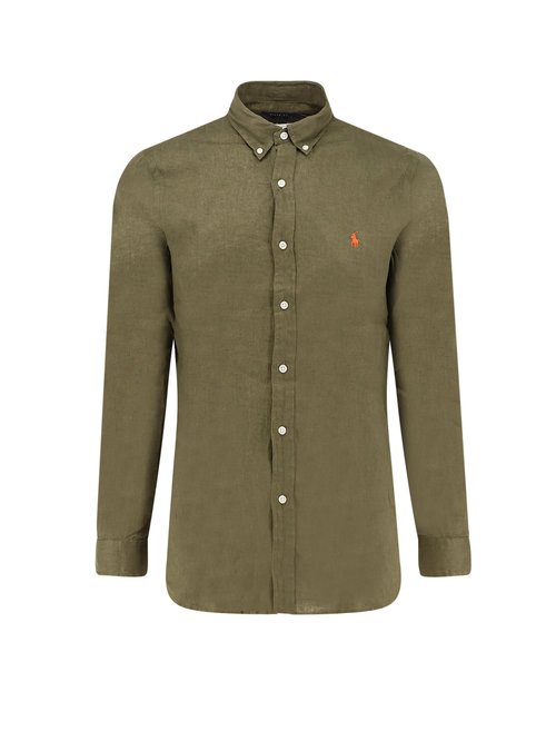 Polo Ralph Lauren Linen Shirt With Embroidered Logo On The FrOnt - 710968915006