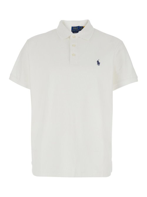 Polo Ralph Lauren White Polo With Classic Collar And POny Embroidery On The FrOnt In CottOn Man - 710B13479003
