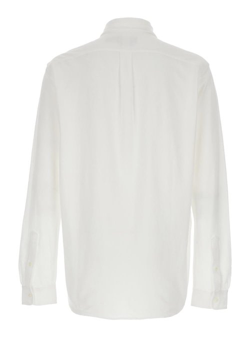 Polo Ralph Lauren White Ultra-lightweight Shirt With ButtOn-down Collar And POny Embroidery On The FrOnt In CottOn Piquet Man - 710654408003
