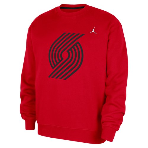 Portland Trail Blazers Statement Essentials Air Jordan NBA Fleece Crew-Neck Sweatshirt - University Red/Black - HM7602-657