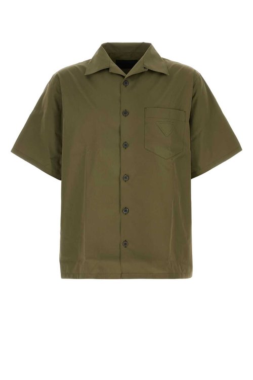Prada Army Green Poplin Shirt - UCS414SUMO16FYF0161