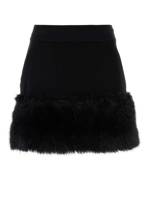 Prada Black Cotton Blend Mini Skirt - 131106SOOO16BDF0002