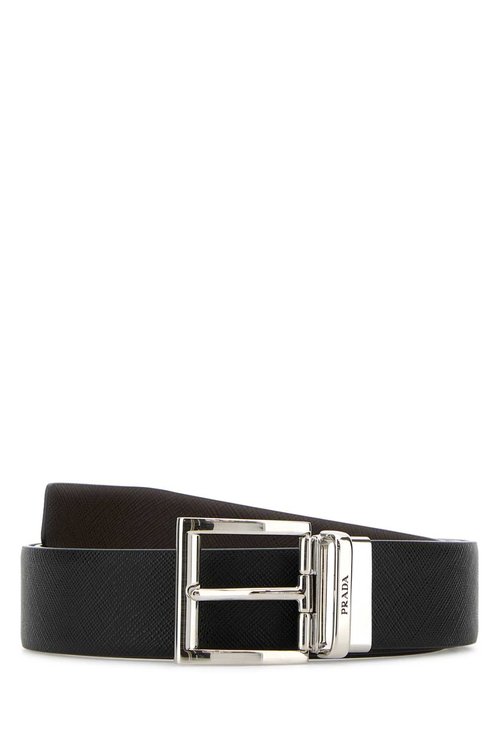 Prada Black Leather Reversible Belt - 2CC004_053_F0XCR