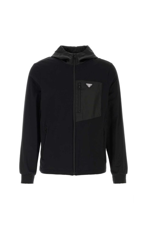 Prada Black Stretch Cotton Sweatshirt - UJL79ASWMO152ZF0002