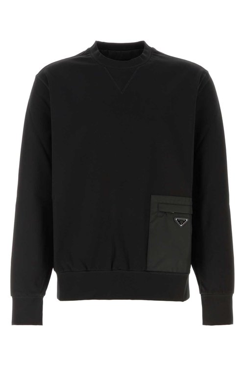 Prada Black Stretch Jersey Sweatshirt - UJL179SWMO1YSZF0002