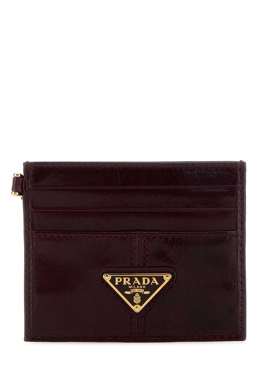 Prada Burgundy Leather Card Holder - 1MC025_2CYR_F0007
