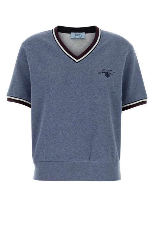 Prada Cerulean Blue Cotton T-shirt - 135737SOOO19ICF0D33