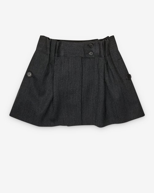Prada Chevron Wool Mini Skirt - Anthracite - P132ZG_17YU_F0308