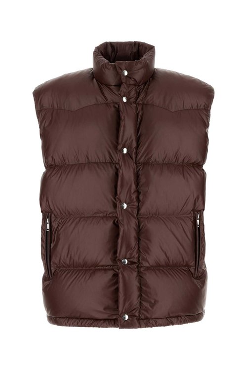 Prada Chocolate Re-nylon Sleeveless Down Jacket - SGC996SOOO17XSF0324