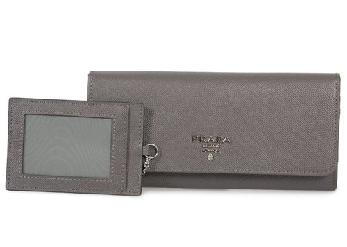 Prada Continental Wallet Saffiano Leather - Marmo