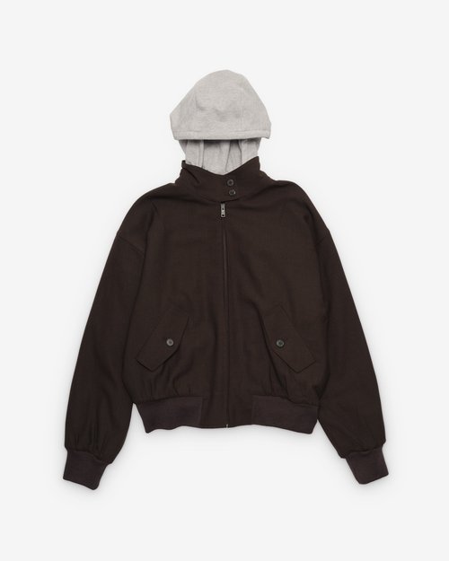 Prada Contrast Hood Jacket - Ebony - P802917N1F0192