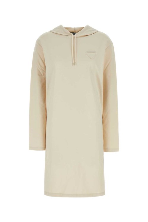 Prada Cream Stretch Cotton Sweatshirt Dress - 133309SOOO14LYF0018