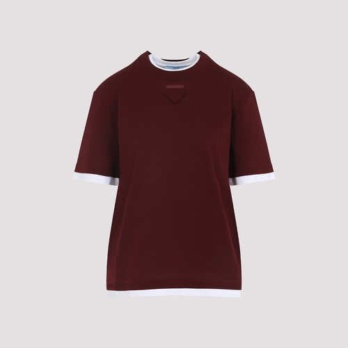 Prada Crew Neck T-shirt - 3547BSAAO.15ZGF0399AMARANTO