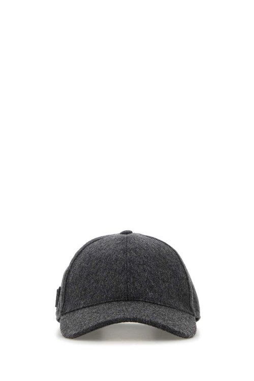 Prada Dark Grey Flannel Baseball Cap - 1HC274_C2OF0480
