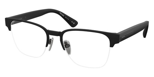 Prada Demo Oval Eyeglasses PR A52V 1BO1O1 54 - Black - PR A52V 1BO_O1 54