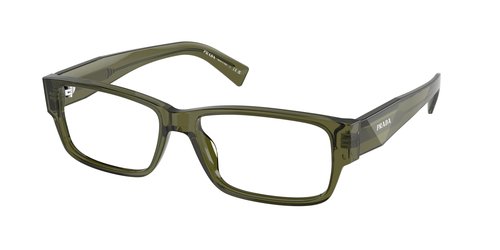 Prada Demo Rectangular Eyeglasses PR B09V 25A1O1 57 - Green - PR B09V 25A_O1 57