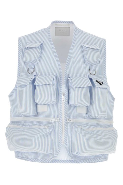 Prada Embroidered Poplin Vest - SGC499SOOO14JNF0W81