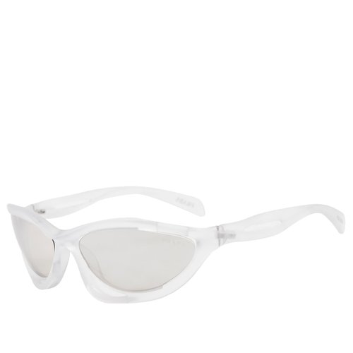 Prada Eyewear A23S Sunglasses - Frosted Crystal/Clear Mirror Silver - 0PR-A23S-60-14V60H