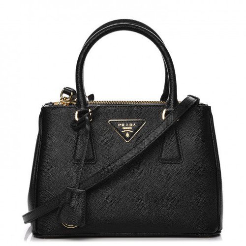 Prada Galleria Double Zip Tote Saffiano Mini - Nero Black