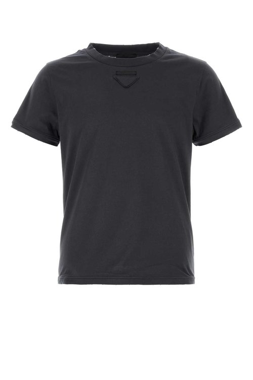 Prada Graphite Cotton T-shirt - UJN964SOOO17Z3F0112