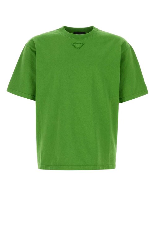 Prada Grass Green Cotton T-shirt - UJN986SOOO187BF0089