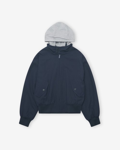 Prada Hooded Wool Jacket - Navy - SGD079_1W2G_F0124