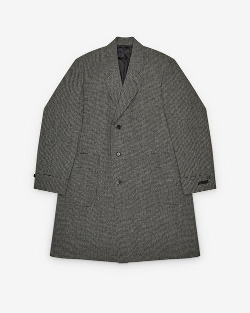 Prada Houndstooth Check Coat - Slate Gray - UC544I_17C0_F0480