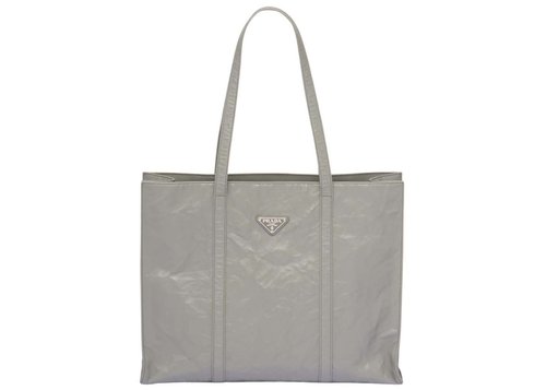 Prada Large Antique Nappa Leather Tote - Slate Gray