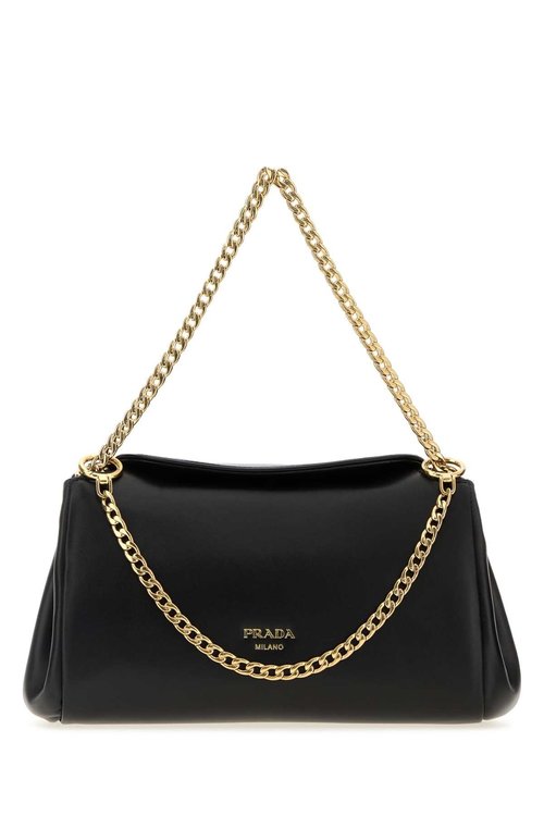 Prada Leather Shoulder Bag - Black - 1BD395VCOO2DX8_F0002