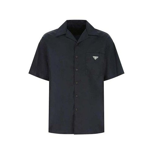 Prada Logo Plaque ButtonedUp Shirt - Blue - SC608S2211WQ8-F0SVF