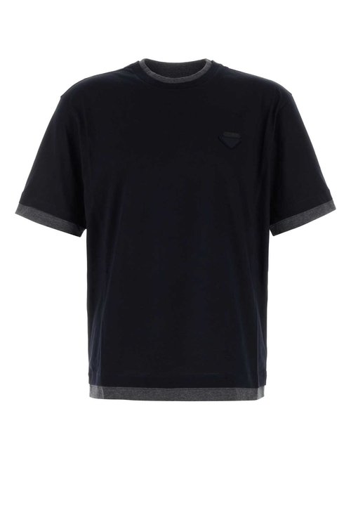 Prada Midnight Blue Cotton T-shirt - UJN912SWMO11CDF095J