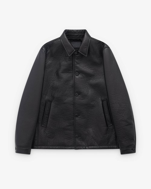 Prada Nappa Leather Caban Jacket - Black - UPS683