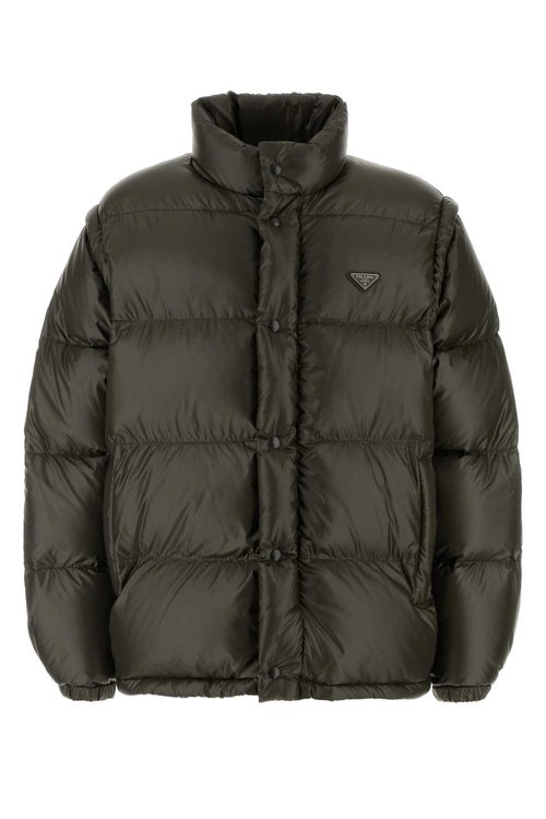 Prada Olive Green Nylon Down Jacket - SGC863SOOO17XSF0334