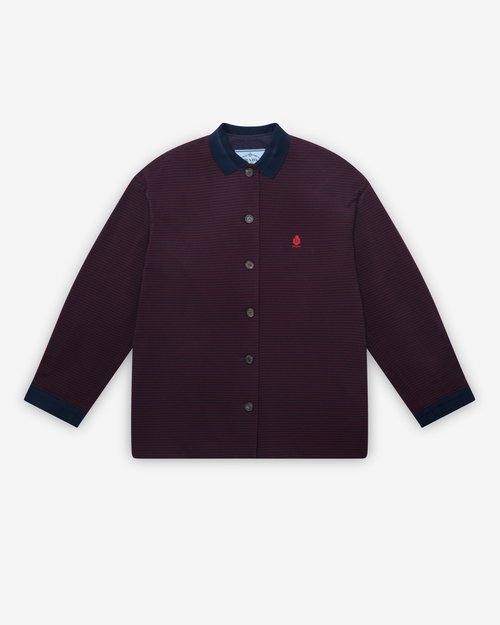 Prada Piqué Blouson Jacket - Garnet/Blue/Ink Blue - 292373_19RP_F05IN