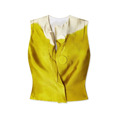 Prada Printed Satin Top - Yellow - P933L125CF0322