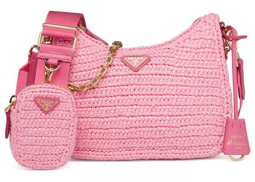 Prada ReEdition 2005 Raffia Bag - Petal Pink