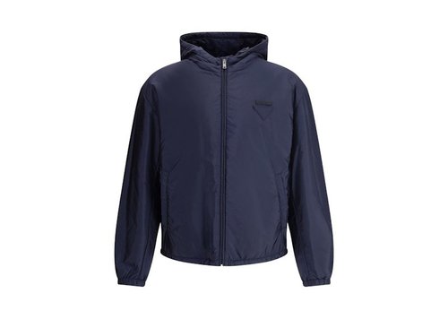 Prada ReNylon Hooded Zipped Jacket - Navy Blue - SGC913_1WQ_9F0ABB